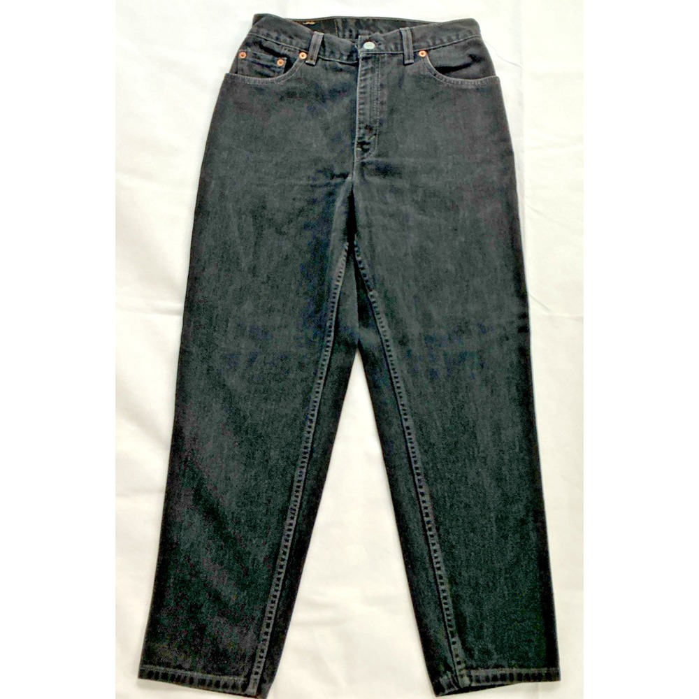 Vintage 2000 Levis 550 Jeans Womens 10S Black Wash USA Mom High Rise Tapered Leg